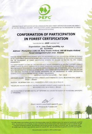 Confirmation of participation in forest certification